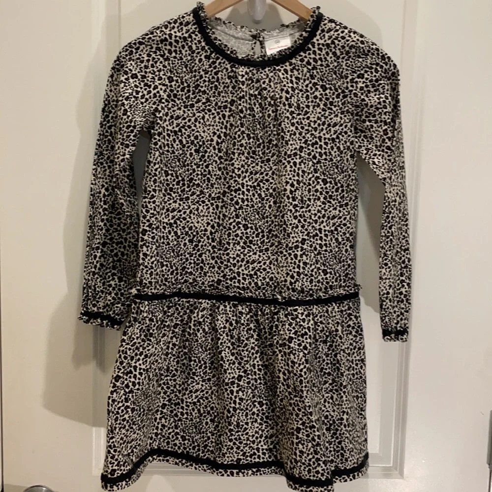 Hanna Andersson Girls Leopard Dress Size 140 10